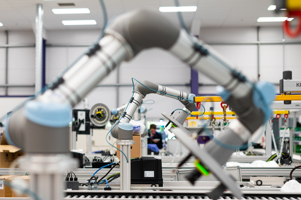 UR5 cobot testing an Optidrive VFD