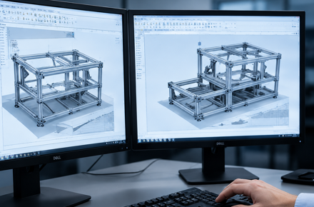 Engineer designing an aluminium profile solution